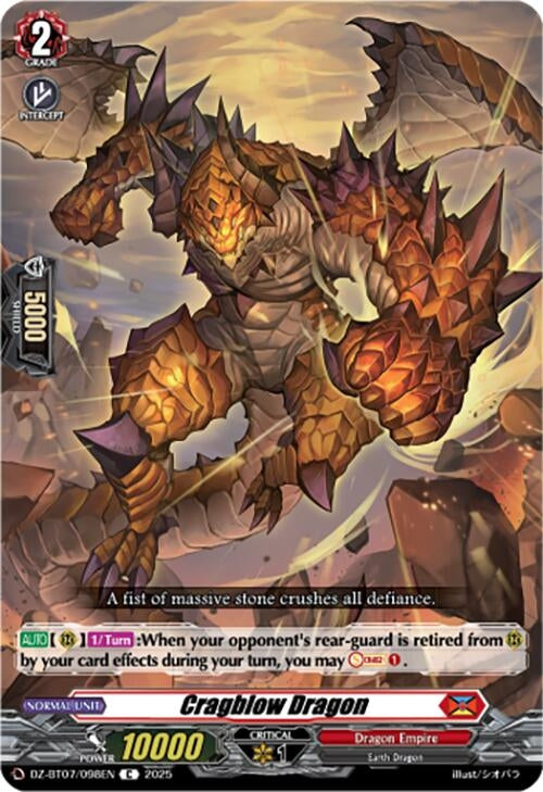 Image for Cragblow Dragon (DZ-BT07: Moon Fangs & Cerulean Blaze) (DZ-BT07/098EN) - Cardfight Vanguard