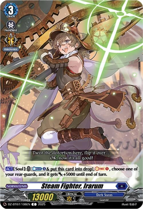 Image for Steam Fighter, Irarum (DZ-BT07: Moon Fangs & Cerulean Blaze) (DZ-BT07/106EN) - Cardfight Vanguard
