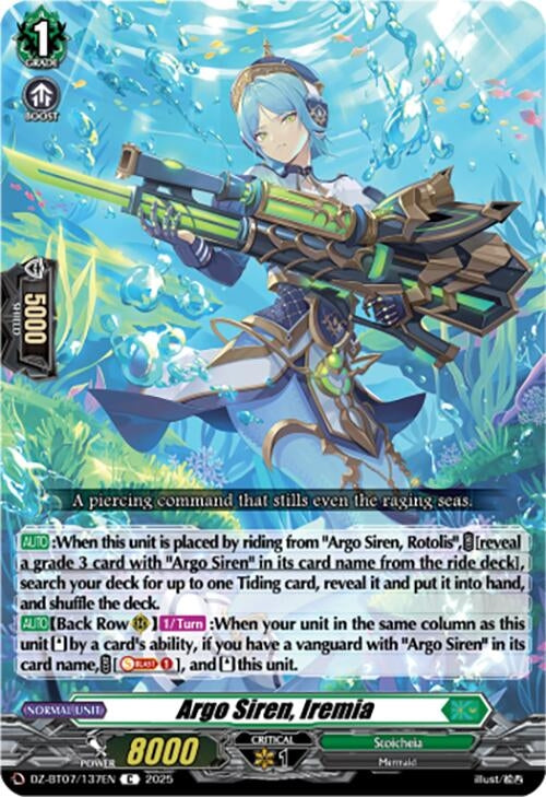 Image for Argo Siren, Iremia (DZ-BT07: Moon Fangs & Cerulean Blaze) (DZ-BT07/137EN) - Cardfight Vanguard