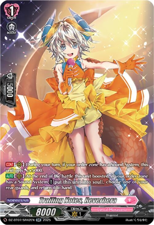 Image for Trailing Notes, Reverbera (SR) (DZ-BT07: Moon Fangs & Cerulean Blaze) (DZ-BT07/SR42EN) - Cardfight Vanguard