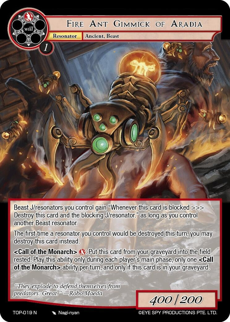 Image for Fire Ant Gimmick of Aradia (Ten Oaths of Protopaterpolis' War) (TOP-019 N) - Force of Will
