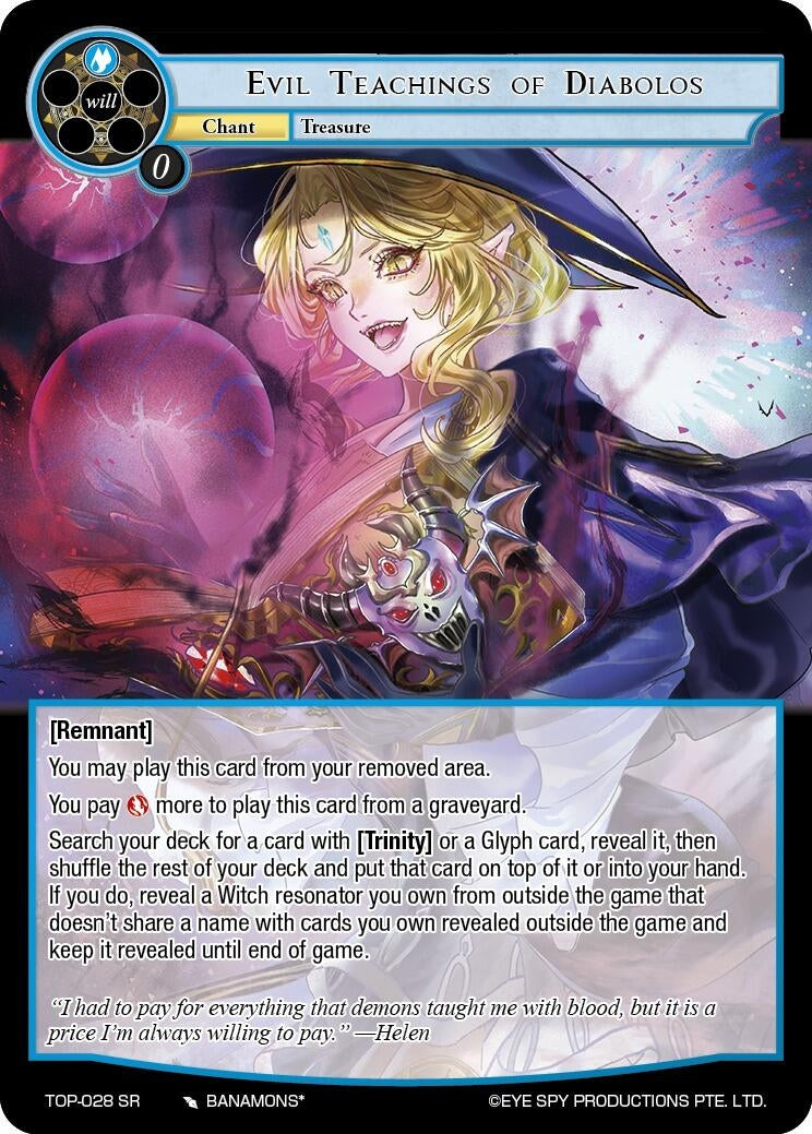 Image for Evil Teachings of Diabolos (Ten Oaths of Protopaterpolis' War) (TOP-028 SR) - Force of Will