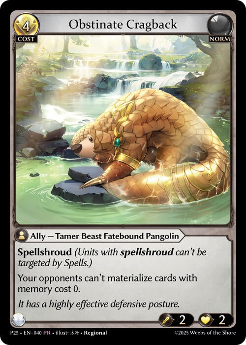 Image for Obstinate Cragback (Promotional Cards) (040) - Grand Archive TCG