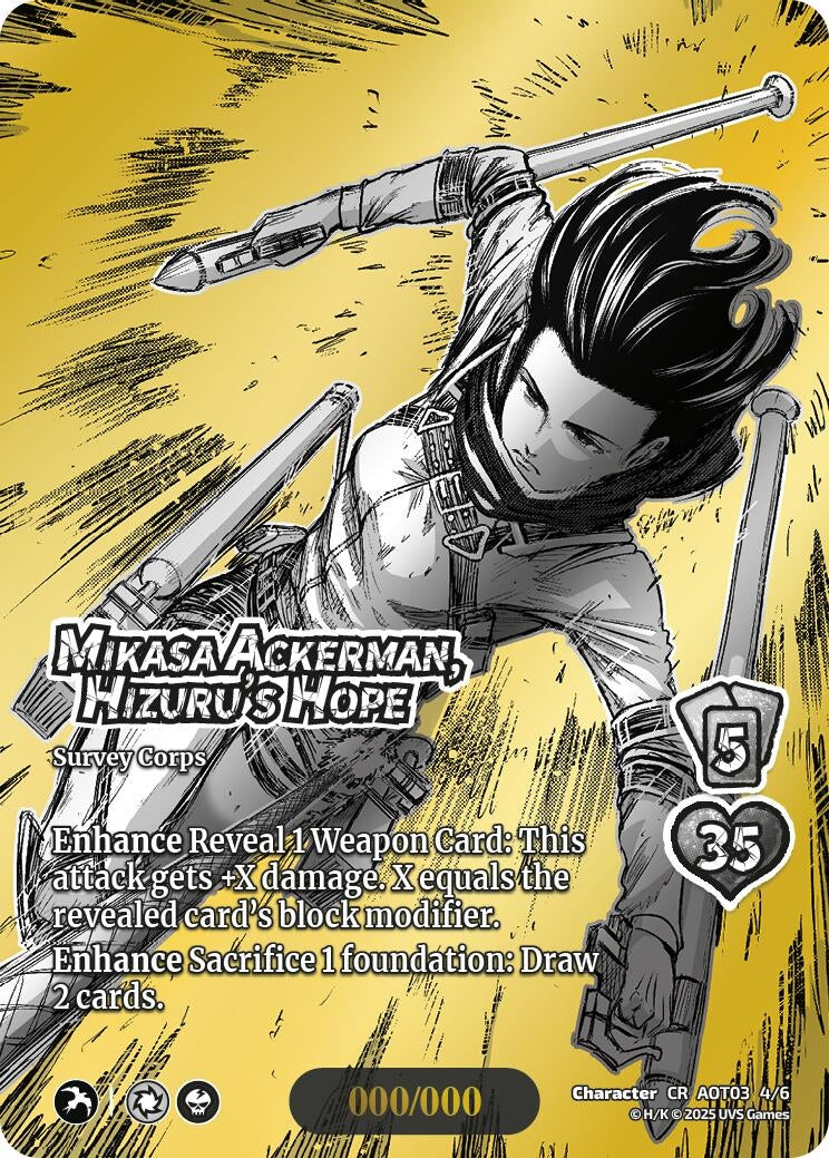 Image for Mikasa Ackerman, Hizuru's Hope (Chrome Rare) (Attack on Titan: Apocalypse) (4/6) - UniVersus