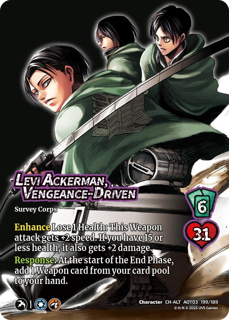 Image for Levi Ackerman, Vengeance-Driven (Alternate Art) (Attack on Titan: Apocalypse) (199/189) - UniVersus