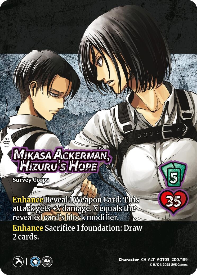 Image for Mikasa Ackerman, Hizuru's Hope (Alternate Art) (Attack on Titan: Apocalypse) (200/189) - UniVersus