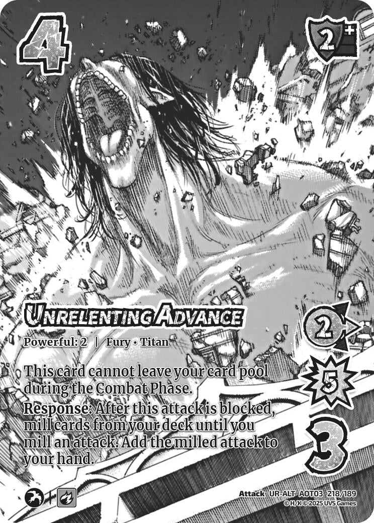 Image for Unrelenting Advance (Alternate Art) (Attack on Titan: Apocalypse) (218/189) - UniVersus