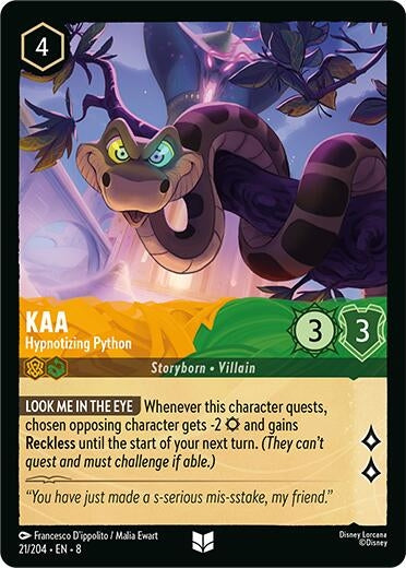 Image for Kaa - Hypnotizing Python (Reign of Jafar) (21/204) - Disney Lorcana