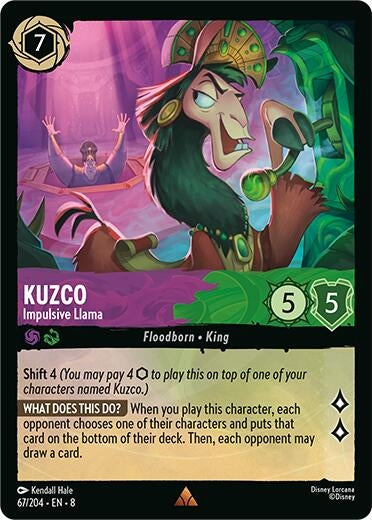 Image for Kuzco - Impulsive Llama (Reign of Jafar) (67/204) - Disney Lorcana