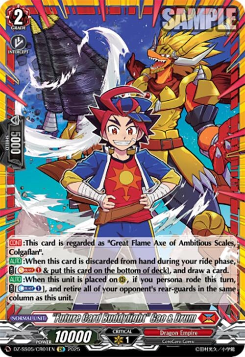 Image for "Future Card Buddyfight" Gao & Drum (CR) (DZ-SS05: CoroCoro Start Deck Pack) (DZ-SS05/CR01EN) - Cardfight Vanguard