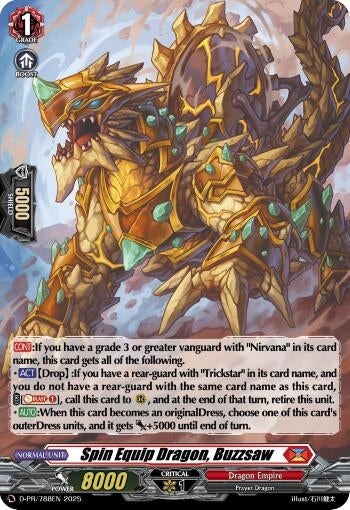 Image for Spin Equip Dragon, Buzzsaw (Foil) (D Promo Cards) (D-PR/788EN) - Cardfight Vanguard