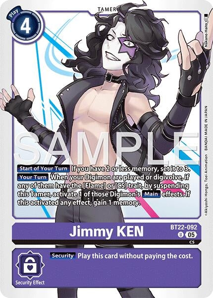 Image for Jimmy KEN (Cyber Eden) (BT22-092 U) - Digimon Card Game