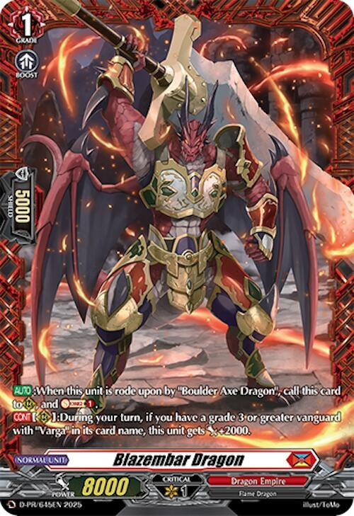 Image for Blazembar Dragon (D Promo Cards) (D-PR/645EN) - Cardfight Vanguard
