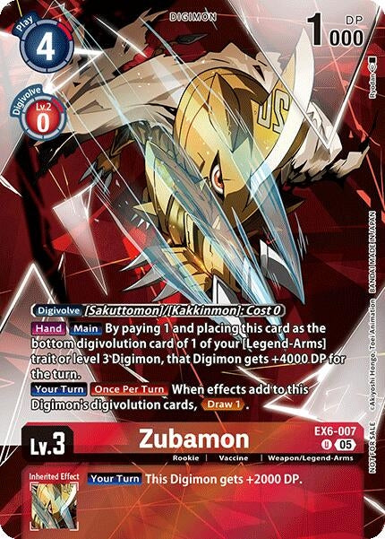 Image for Zubamon (Versus Monsters Legend Pack 2025) (Versus Monsters) (EX6-007 U) - Digimon Card Game