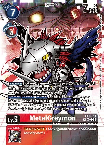 Image for MetalGreymon (SP) (Versus Monsters) (EX9-011 SR) - Digimon Card Game
