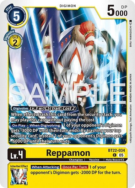 Image for Reppamon (Cyber Eden) (BT22-034 C) - Digimon Card Game