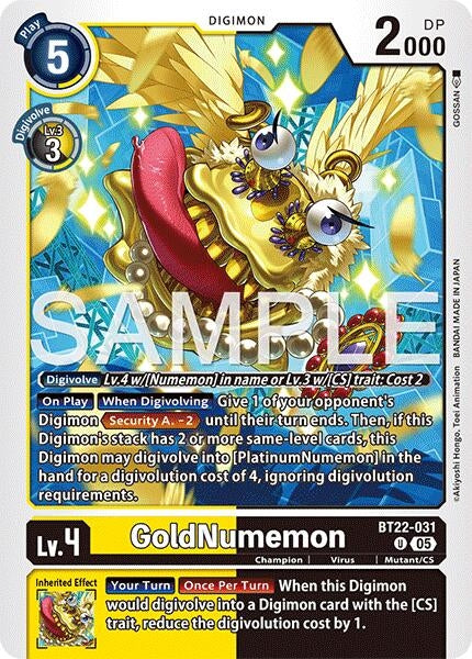 Image for GoldNumemon (Cyber Eden) (BT22-031 U) - Digimon Card Game
