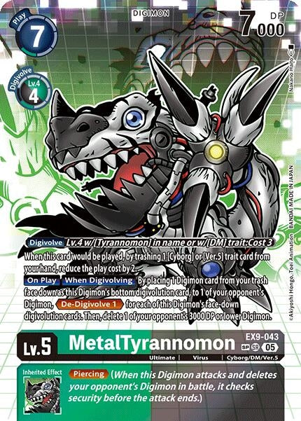 Image for MetalTyrannomon (SP) (Versus Monsters) (EX9-043 SR) - Digimon Card Game