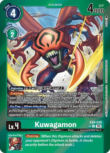 Image for Kuwagamon (Limited Foil) (Versus Monsters) (EX9-038 U) - Digimon Card Game