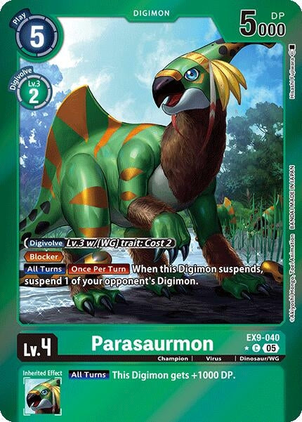 Image for Parasaurmon (Limited Foil) (Versus Monsters) (EX9-040 C) - Digimon Card Game