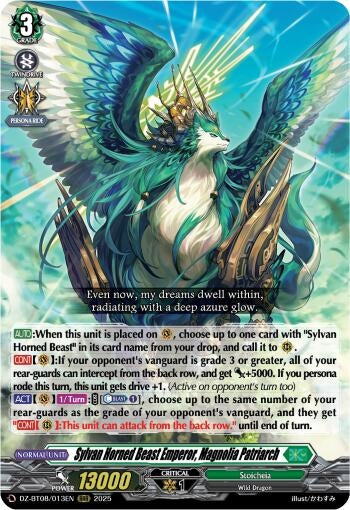 Image for Sylvan Horned Beast Emperor, Magnolia Patriach (DZ-BT08: Knights 0f Rebirth) (DZ-BT08/013EN) - Cardfight Vanguard