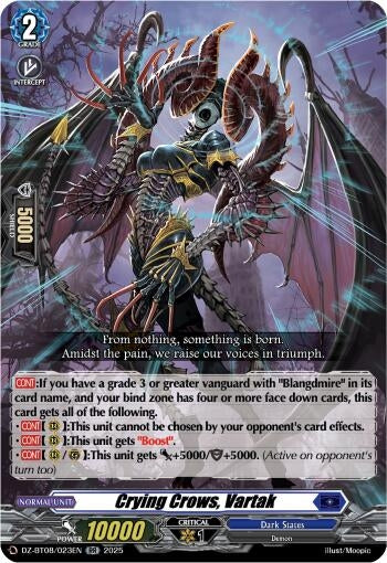 Image for Crying Crows ,Vartak (DZ-BT08: Knights 0f Rebirth) (DZ-BT08/023EN) - Cardfight Vanguard