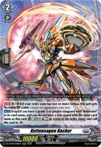 Image for Kettensagen Racher (DZ-BT08: Knights 0f Rebirth) (DZ-BT08/028EN) - Cardfight Vanguard