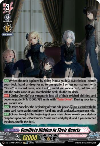 Image for Conflicts Hidden in Their Hearts (EXRRR) (DZ-BT08: Knights 0f Rebirth) (DZ-BT08/EX06EN) - Cardfight Vanguard