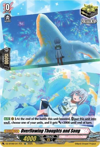 Image for Overflowing Thoughts and Song (DZ-BT08: Knights 0f Rebirth) (DZ-BT08/EX17EN) - Cardfight Vanguard