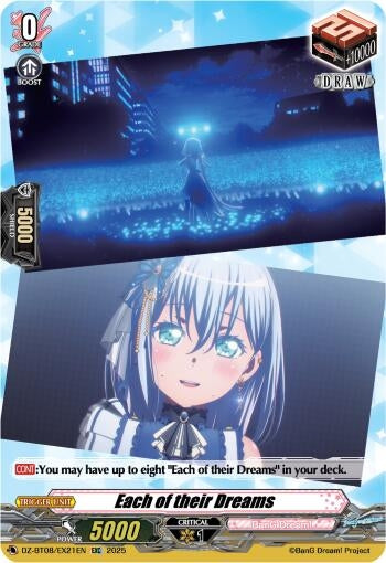 Image for Each of their Dreams (DZ-BT08: Knights 0f Rebirth) (DZ-BT08/EX21EN) - Cardfight Vanguard