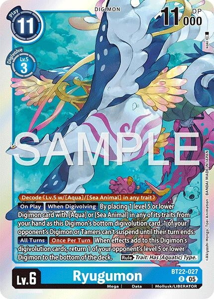 Image for Ryugumon (Cyber Eden) (BT22-027 R) - Digimon Card Game
