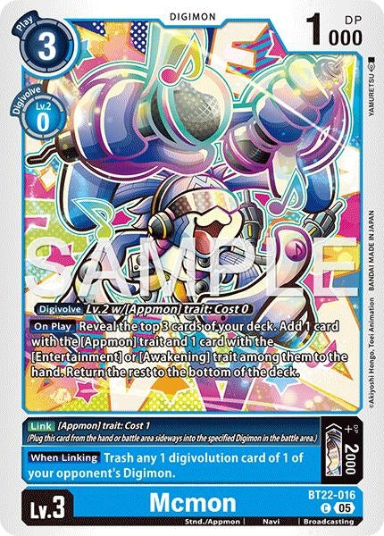 Image for Mcmon (Cyber Eden) (BT22-016 C) - Digimon Card Game