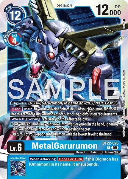 Image for MetalGarurumon (Cyber Eden) (BT22-026 R) - Digimon Card Game