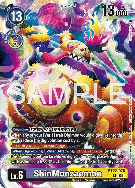 Image for ShinMonzaemon (Cyber Eden) (BT22-076 R) - Digimon Card Game