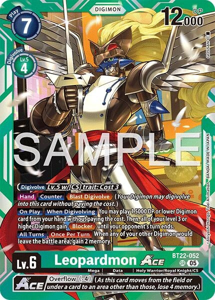 Image for Leopardmon ACE (Cyber Eden) (BT22-052 SR) - Digimon Card Game