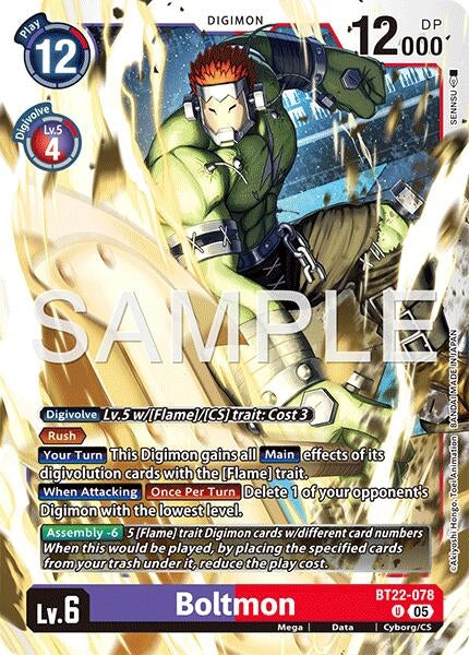 Image for Boltmon (Cyber Eden) (BT22-078 U) - Digimon Card Game