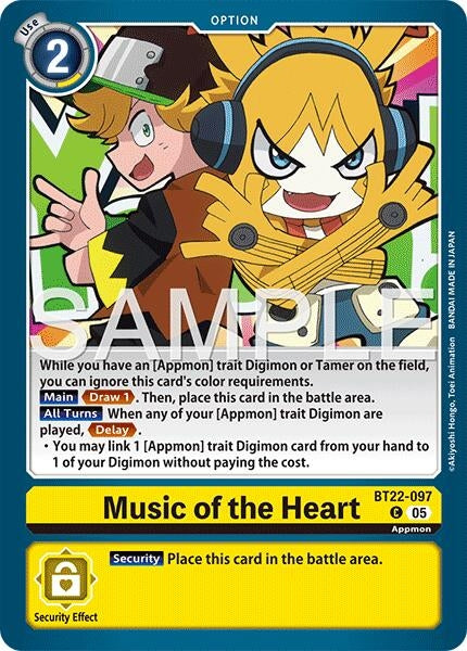 Image for Music of the Heart (Cyber Eden) (BT22-097 C) - Digimon Card Game