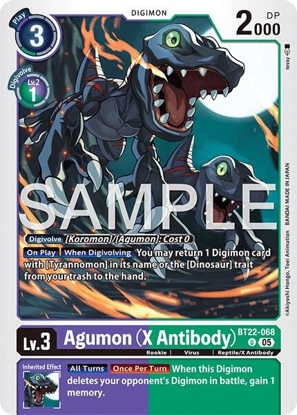 Image for Agumon (X Antibody) (Cyber Eden) (BT22-068 U) - Digimon Card Game