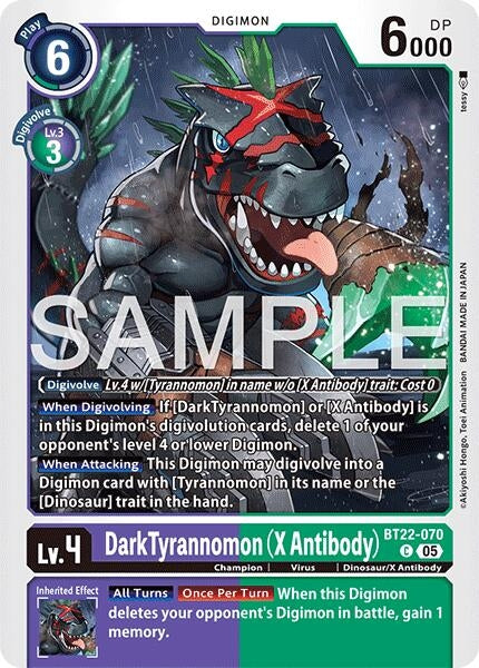 Image for Dark Tyrannomon (X Antibody) (Cyber Eden) (BT22-070 C) - Digimon Card Game
