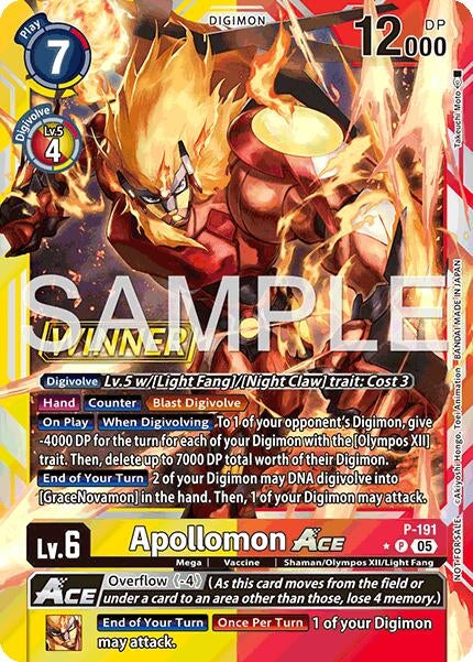 Image for Apollomon ACE (Store Tournament 2025 Vol.3 Winner Pack) (Digimon Promotion Cards) (P-191 P) - Digimon Card Game