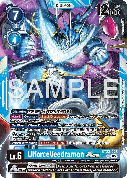 Image for UlforceVeedramon ACE (Cyber Eden) (BT22-025 SR) - Digimon Card Game