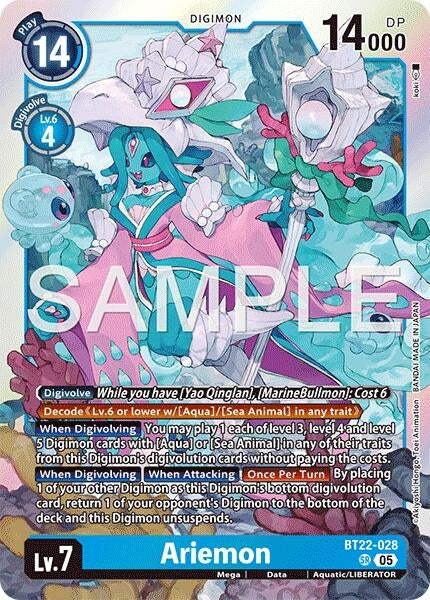 Image for Ariemon (Cyber Eden) (BT22-028 SR) - Digimon Card Game