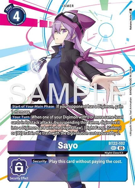 Image for Sayo (Cyber Eden) (BT22-102 SEC) - Digimon Card Game