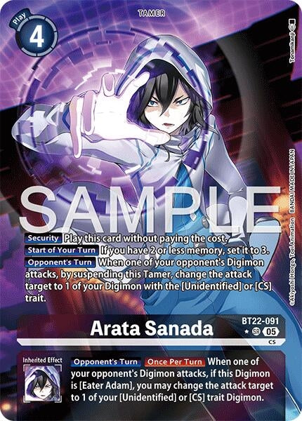 Image for Arata Sanada (Alternate Art) (Cyber Eden) (BT22-091 SR) - Digimon Card Game