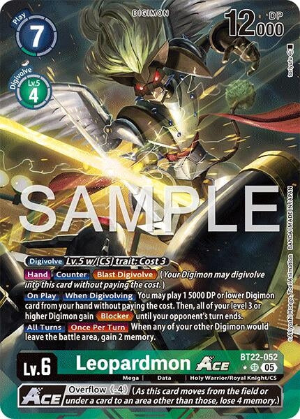 Image for Leopardmon ACE (Alternate Art) (Cyber Eden) (BT22-052 SR) - Digimon Card Game