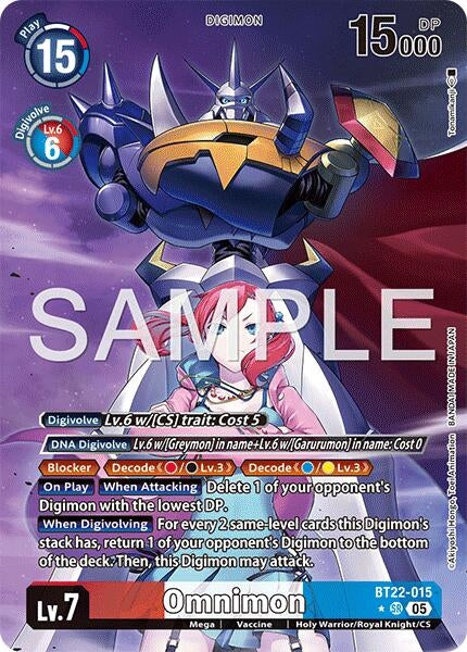 Image for Omnimon (Alternate Art) (Cyber Eden) (BT22-015 SR) - Digimon Card Game