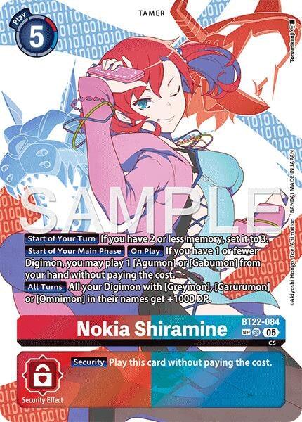 Image for Nokia Shiramine (SP) (Cyber Eden) (BT22-084 SR) - Digimon Card Game