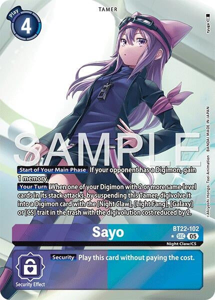 Image for Sayo (Alternate Art) (Cyber Eden) (BT22-102 SEC) - Digimon Card Game