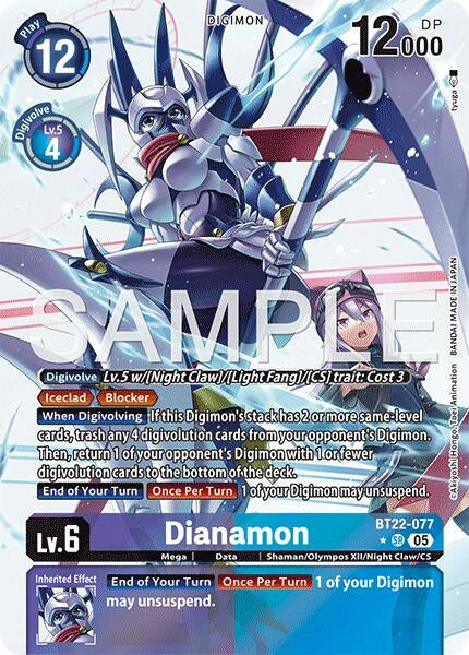 Image for Dianamon (Alternate Art) (Cyber Eden) (BT22-077 SR) - Digimon Card Game