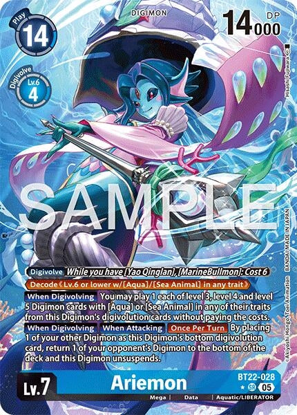 Image for Ariemon (Alternate Art) (Cyber Eden) (BT22-028 SR) - Digimon Card Game